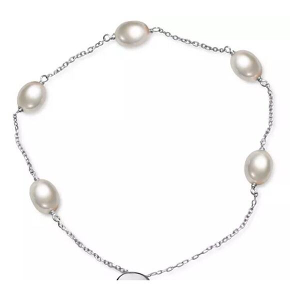 Sterling Silver Pearl(6mm) Bolo Bracelet Luxury Trendy Stunning Fashion Chic NEW - Picture 3 of 13